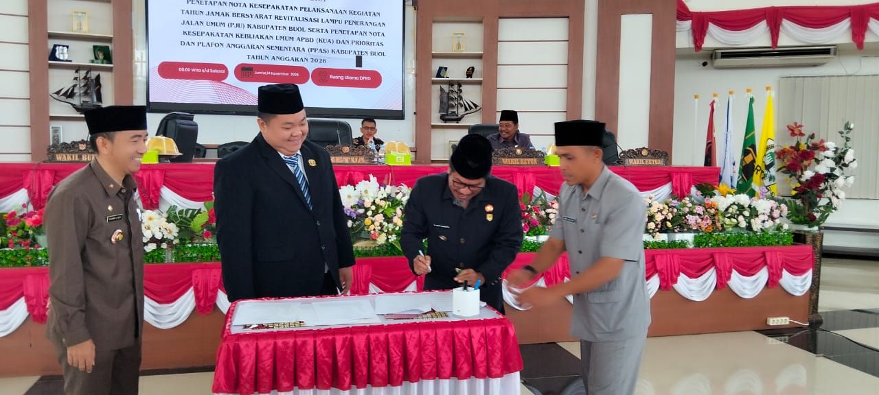 DPRD Buol Tetapkan KUA PPAS 2026 dan Sahkan Program Buol Terang sebagai Kegiatan Tahun Jamak